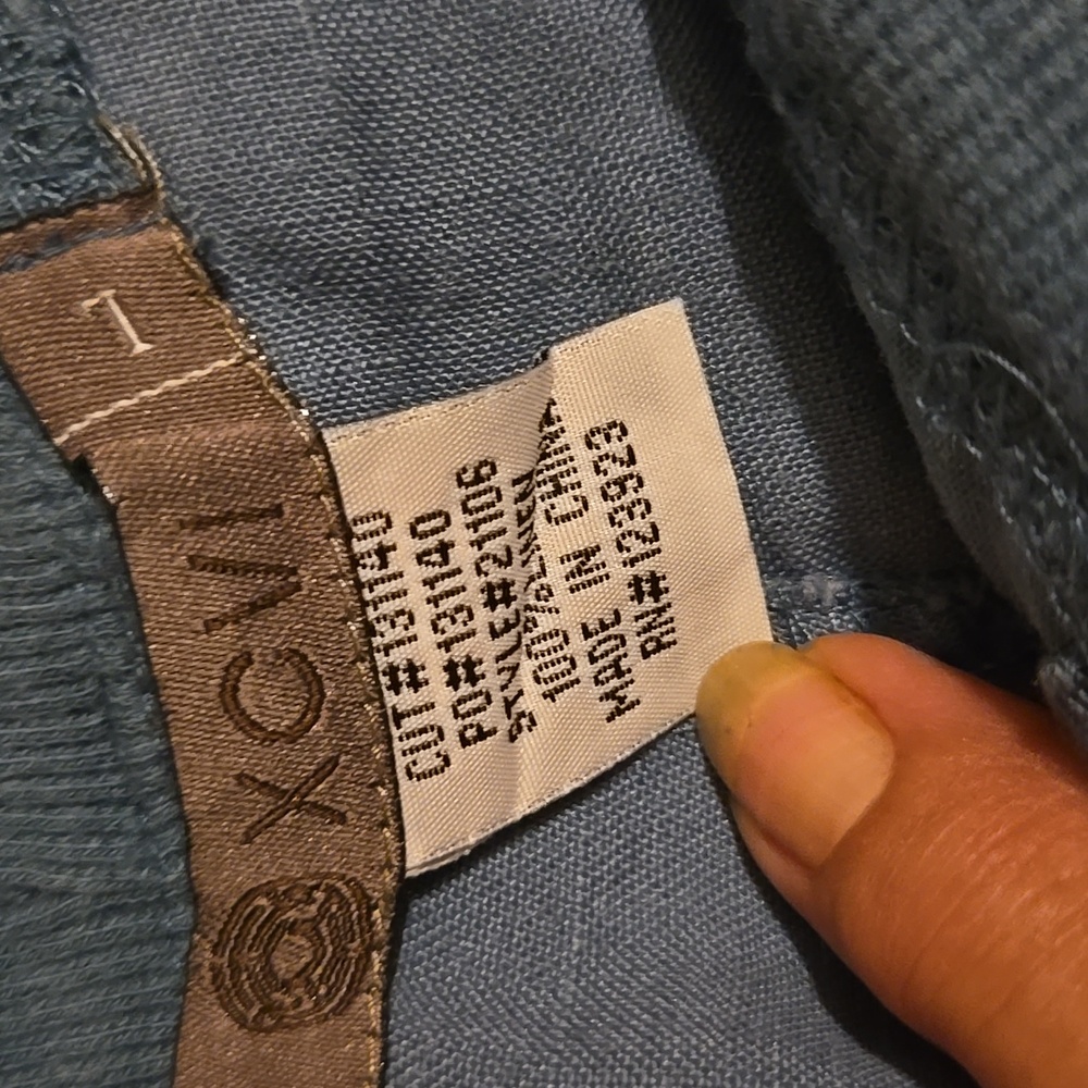 XCVI Women's Slate Blue Linen Shorts - Picture 2 of 5